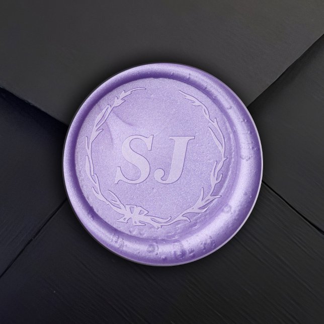 Foliage Monogram Letter Minimal Wedding  Wax Seal Sticker (Creator Uploaded)