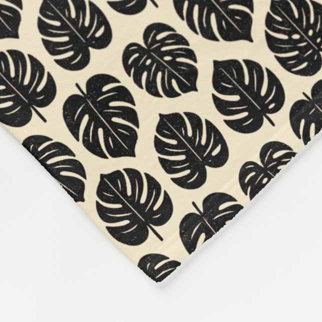 Foliage Monstera Fleece Blanket (Corner)