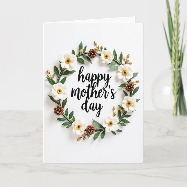 Foliage Mothers Day Faux Gold Foil Card (Front)