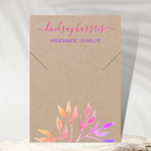 Foliage Necklace Kraft Jewelry Display Card