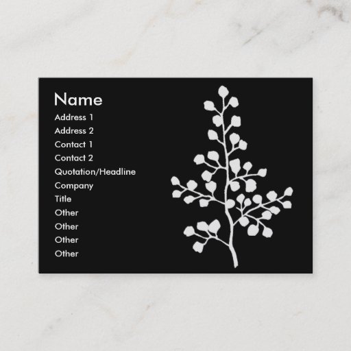 Customizable Foliage No. 4 Mono | Business Card