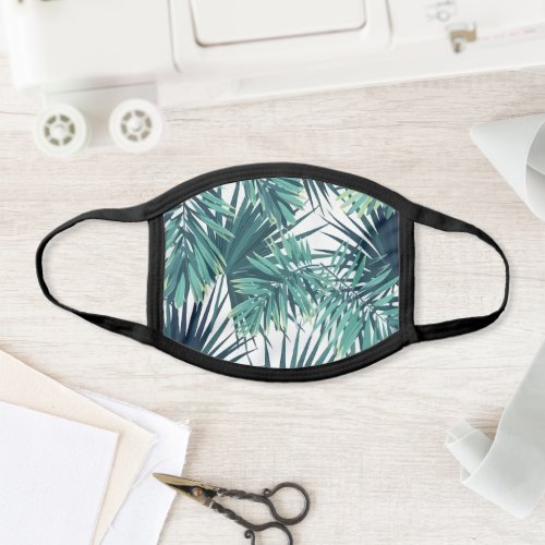 Foliage Of Tropical Forest Light Background Face Mask
