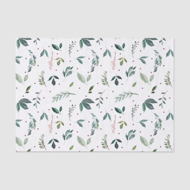Foliage Pattern Christmas Tissue Paper (Front)