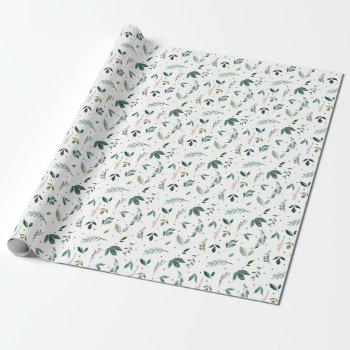 Foliage Pattern Christmas Wrapping Paper by ChristmasPaperCo at Zazzle