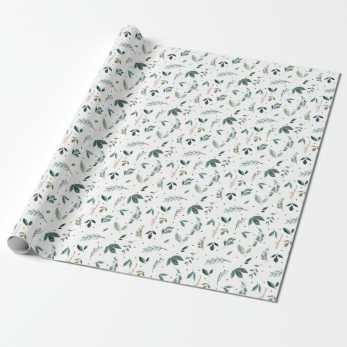 Foliage Pattern Christmas Wrapping Paper