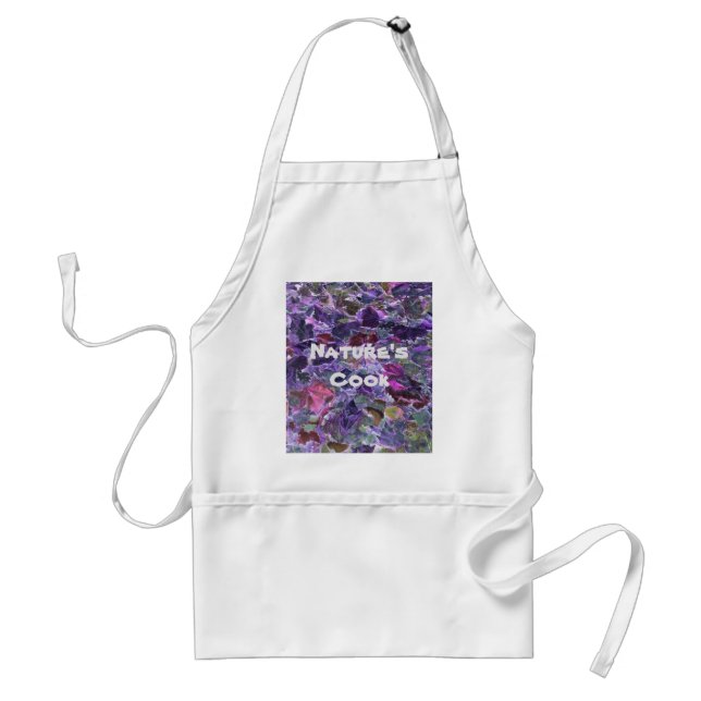 Foliage Pattern Purple Pink Leaves Custom Adult Apron (Front)