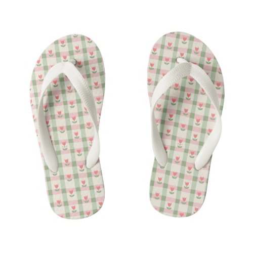 Foliage Print Design for Girls Pair of Flip Flops