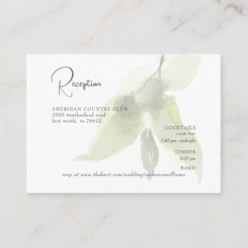 Foliage Reception Cash Bar RSVP Wedding  Enclosure Card