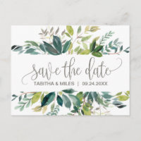 Foliage Save the Date Announcement Postcard