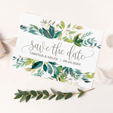 Foliage Save The Date Announcement Postcard