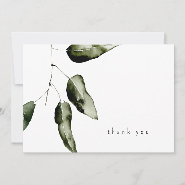 Foliage Simple Funeral Thank You Card (Front)