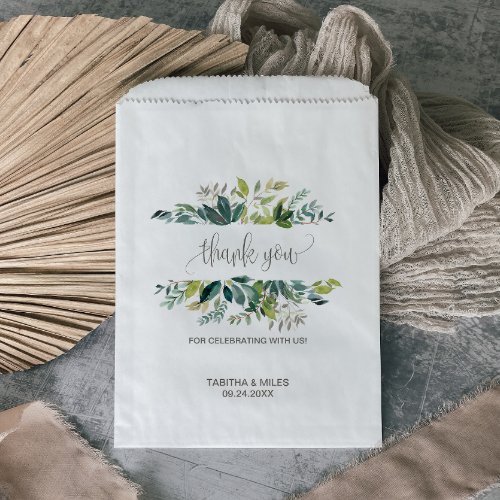 Foliage Thank You Wedding Favor Bag