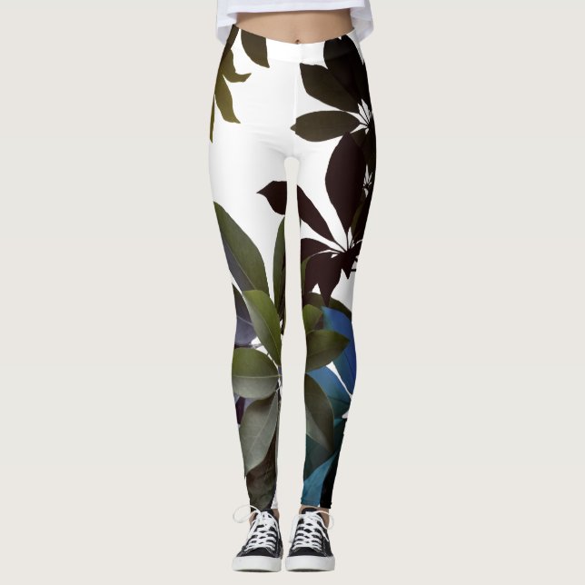 Foliage, Tropical Leaves Leggings (Front)