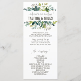 Foliage Wedding Program