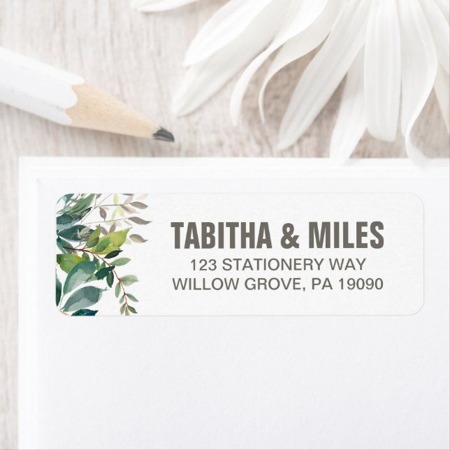 Foliage Wedding Return Address Labels (Insitu)