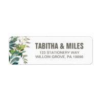 Foliage Wedding Return Address Labels