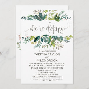 Foliage We're Eloping Elopement Reception Invitation