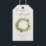 Foliage Winter Wreath Merry & Bright Christmas Gift Tags<br><div class="desc">If you need any further customisation please feel free to message me on yellowfebstudio@gmail.com.</div>