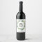 Foliage Wreath Monogram Wedding Wine Labels