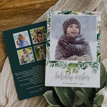 Foliage Year In Review Christmas Photo Holiday Card by ChristmasPaperCo at Zazzle