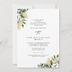 Foliage & Yellow Peonies Divorced Parents Website Invitation