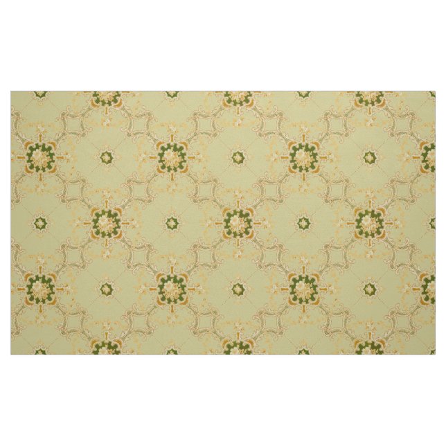 Foliate Scroll Quatrefoils & floral pattern Fabric (Fat Quarter)