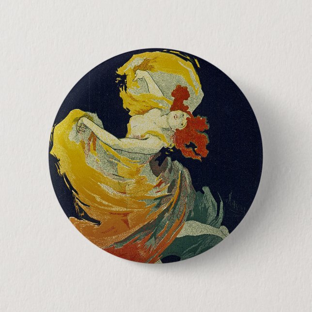 Folies Berger ~ La Loie Fuller Pinback Button (Front)