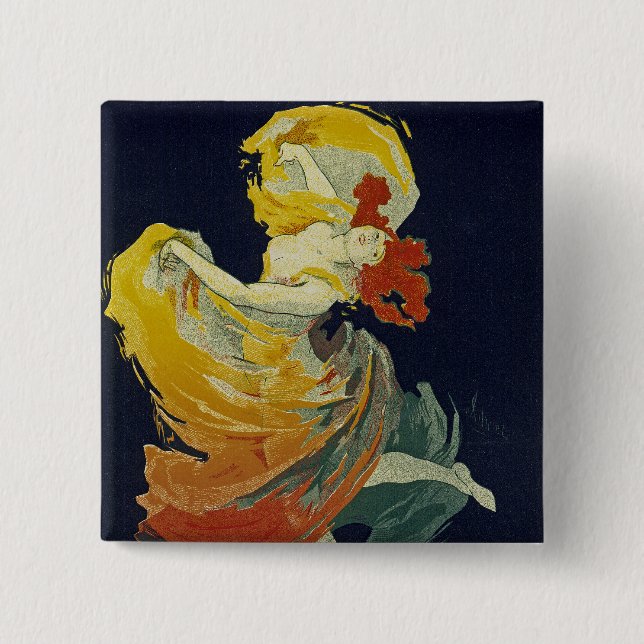 Folies Berger ~ La Loie Fuller Pinback Button (Front)
