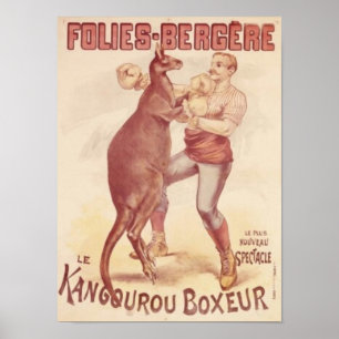 Folies Bergere -- Boxing kangaroos Poster