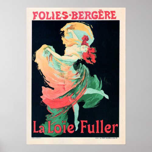 FOLIES BERGERE La Loie Fuller Jules Cheret Poster