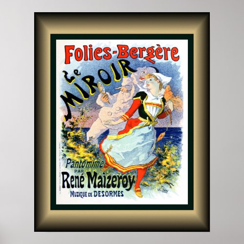 Folies BergereLe MiroirPantomime Rene Maizeroy Poster