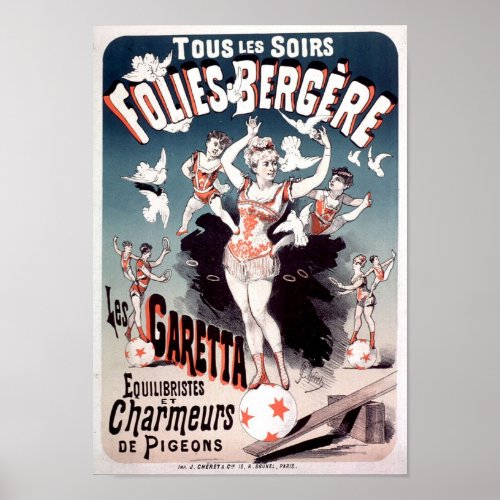 Folies Bergere Les Garetta Vintage French Adv Poster