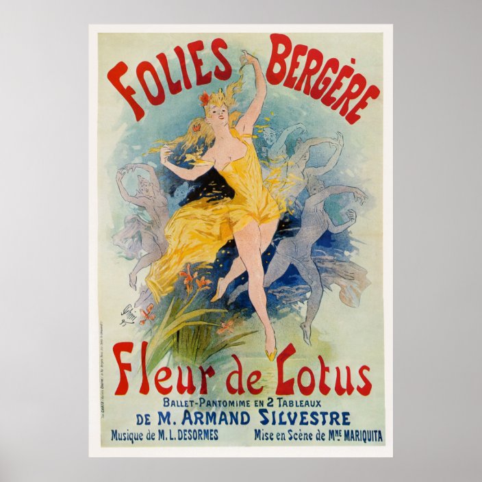 Folies Bergere Poster By Jules Cheret Zazzle Com