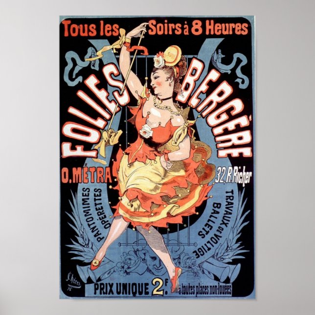 Folies Bergere Vintage French Advertising Poster (Front)