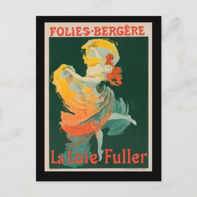 Folies-Bergere Vintage French Poster Postcard (Front)