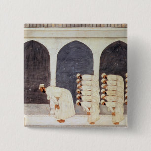 Folio.38a A Mogul prince in a mosque leading Frida Button