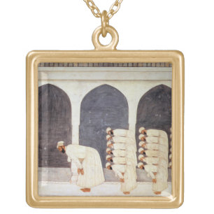 Folio.38a A Mogul prince in a mosque leading Frida Gold Plated Necklace
