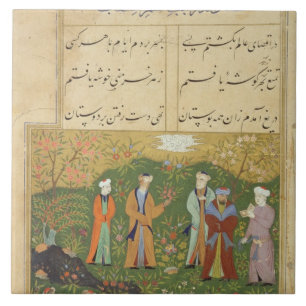 Folio 39, A garden scene, from the 'Bustan of Sa'd Ceramic Tile