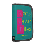 Game
 Letter
 Tiles  Folio Planners