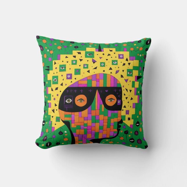 Folk 001 Nancy Throw Pillow (Front)