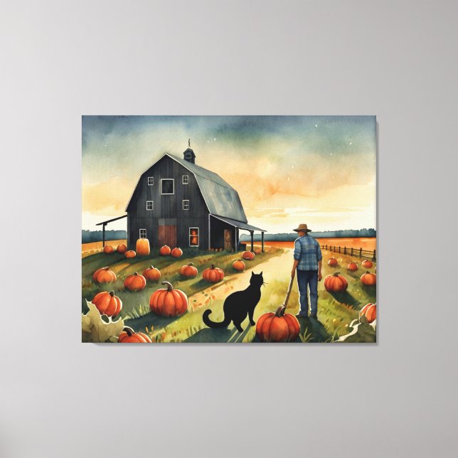 Folk Art Autumn Americana  Canvas Print (Front)