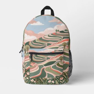 Folk Art Backpack – Rice Terrace Design