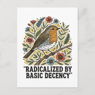 Folk Art Bird Illustration for Social Justice  Invitation Postcard