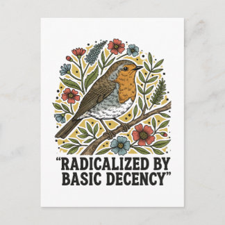 Folk Art Bird Illustration for Social Justice Invitation Postcard