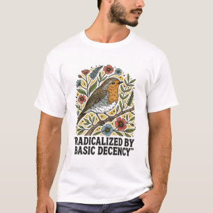 Folk Art Bird Illustration for Social Justice T-Shirt