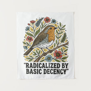 Folk Art Bird Illustration for Social Justice Tapestry