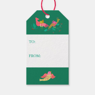 Folk Art Birds Paper Holiday Gift Tags