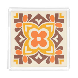 Folk Art Bloom Acrylic Tray