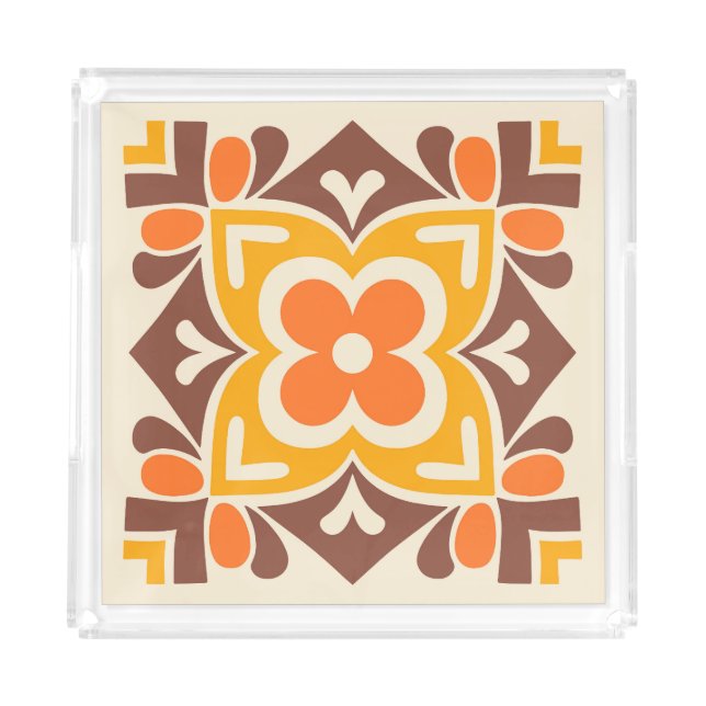 Folk Art Bloom Acrylic Tray (Front)