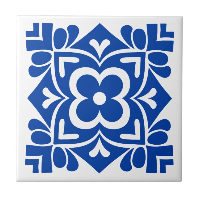 Folk Art Bloom Ceramic Tile (Front)